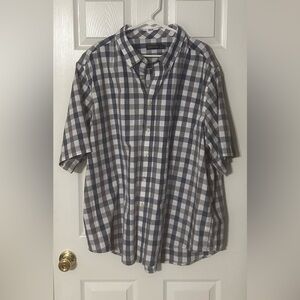 Faded Glory Gray and White Casual Button Down Shirt